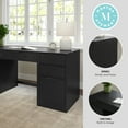 thumbnail image 3 of Martha Stewart Home Office Modular Single-Drawer Desk with Dual 3 Drawer File Cabinets in Black with Oil Rubbed Bronze Hardware, 3 of 10