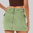 thumbnail image 7 of Delliss Denim Skirts For Woman Stretch Wrap Hip Woman Denim Skirts Green L, 7 of 7