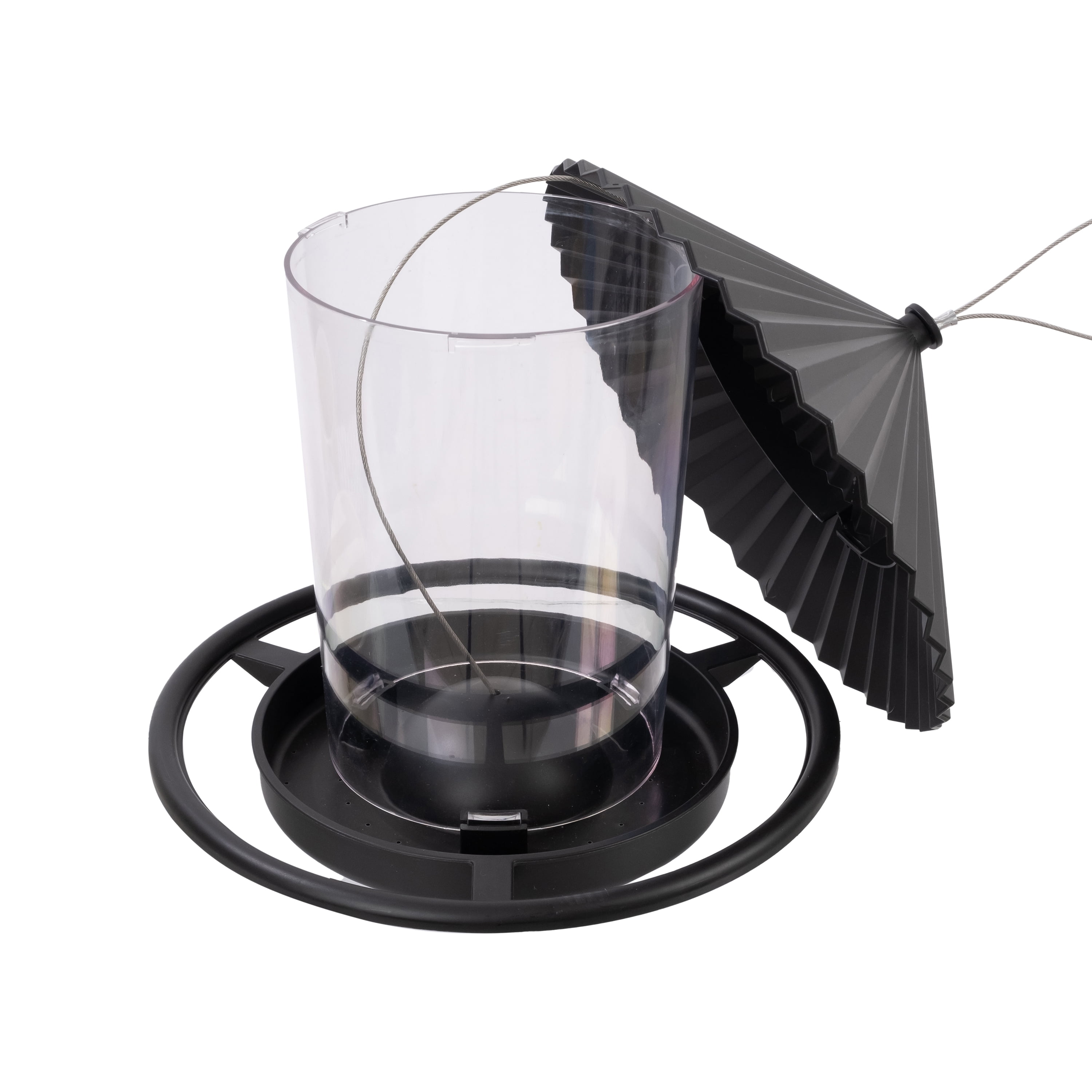 Vibrant Life Hanging Hopper Bird Feeder, Black, 5 lb Capacity