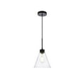 thumbnail image 1 of Living District LD2501BK Mera 1 Light Pendant, Black, 1 of 5