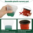 thumbnail image 3 of Pots de Pépinière Carrés en Plastique Transparents Pot de Plante avec Base en Silicone Pots à Fleurs avec Trous de Drainage Pots de Semis Réutilisables Pots de Départ, 3 of 4