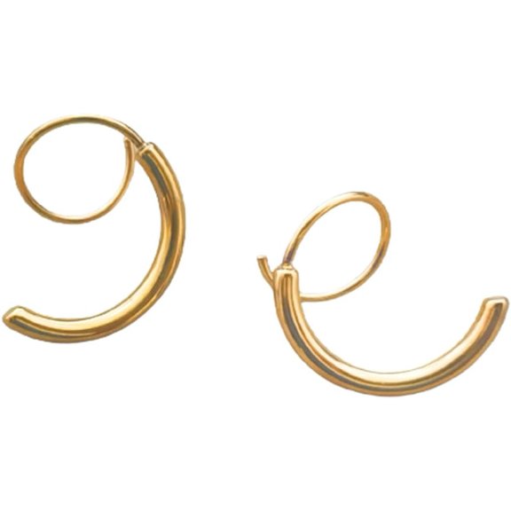 Spiral Double Hoop Earrings for Women Stainless Steel Spiral Earrings Double Piercing 18k Gold Plated Twist Wrapped Earrings Tiny Ear Jewelry