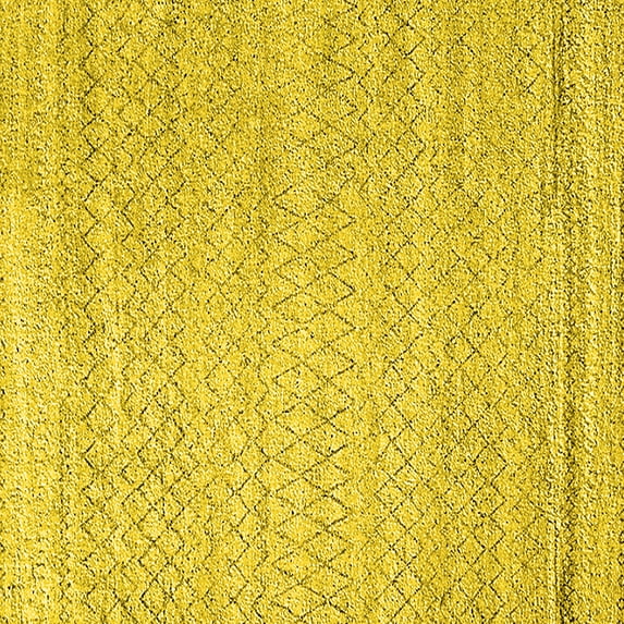 Ahgly Company Indoor Square Solid Yellow Modern Area Rugs, 4' Square