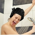 thumbnail image 2 of EeaseMX gorros de dormir largos de satén con hebilla para el cabello y la ducha., 2 of 8