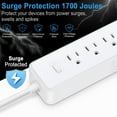 thumbnail image 6 of BOHASHIN Surge Protector Power Strip, with 5 Outlets and 3 USB Ports, 4ft Extension Cord, ETL Listed, White, 6 of 8