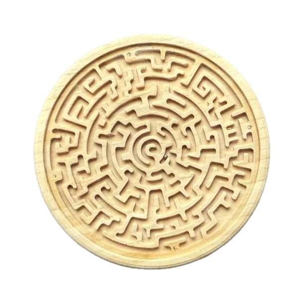 Laberinto de madera redondo para juegos de mesa, educativo y para actividades de niños pequeños. Juego de rompecabezas y acertijos para adultos, adolescentes, niños y niñas