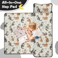 thumbnail image 4 of Multicolor Cat and Flower White Pattern Teens Toddler Nap Mat with Pillow, Sleeping Mat Bag for Preschool Daycare 59"x22", 4 of 6