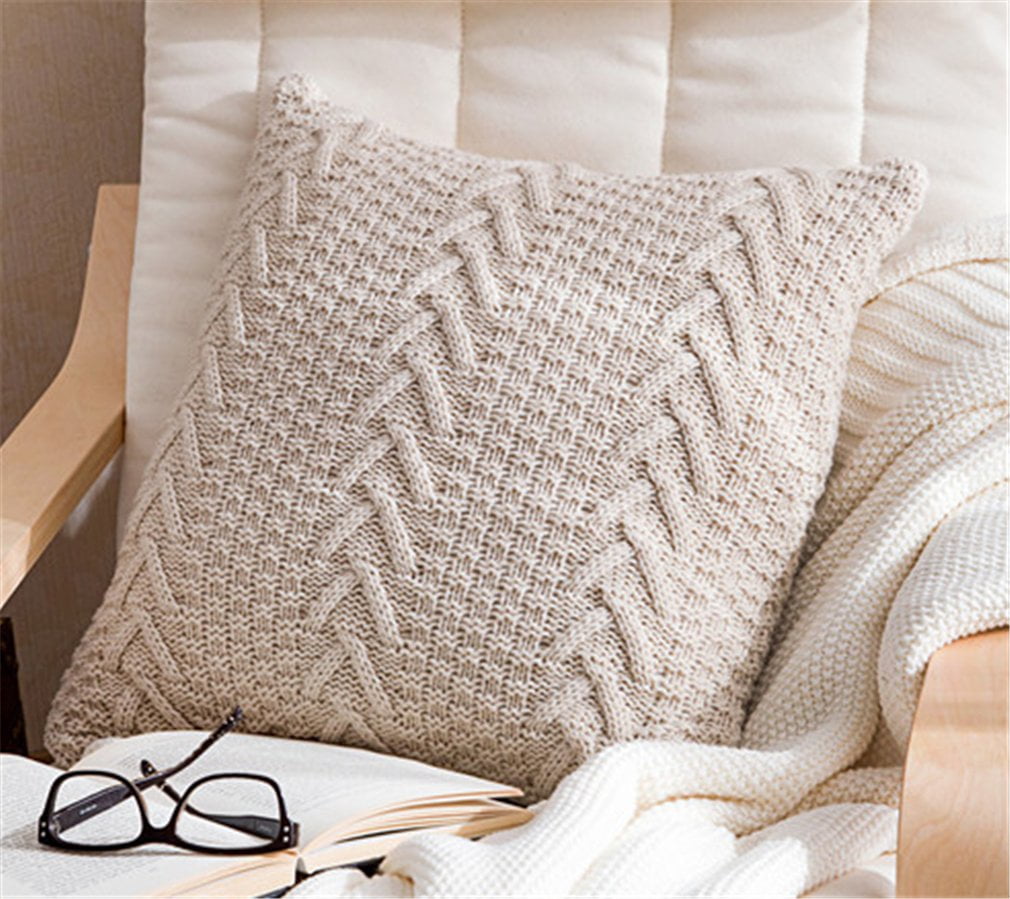 18" Knitted Pillow Case Sofa Cushion Cover Decorative Pillowcase Home Decor NEW