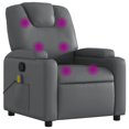 thumbnail image 1 of vidaXL Fauteuil Inclinable de Massage en Similicuir Gris, 1 of 5