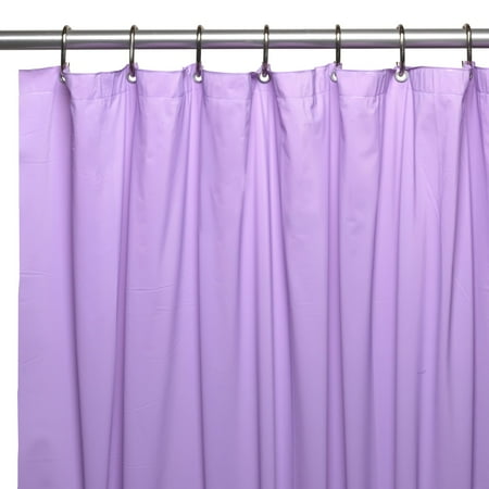 Lilac Gingham Liner - Hotel Collection, 8 Gauge Vinyl Shower Curtain Liner w/ Weighted Magnets and Metal Grommets in Lilac