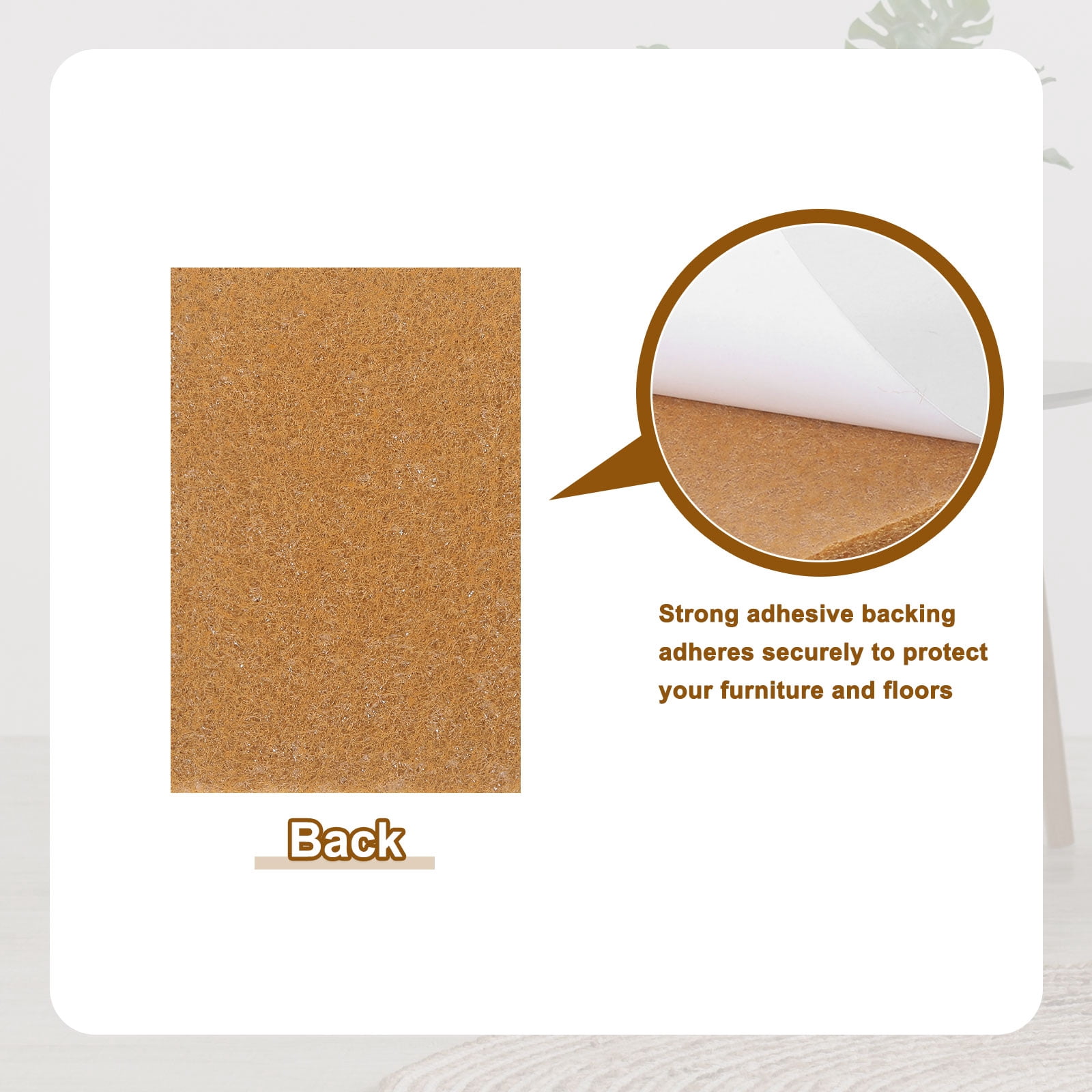 Felt Furniture Pads, 24Pack 7.87" x 5.91" Adhesive Backed Felt Non-slip Anti-scratch Chair Leg Protectors for Protecting Hardwood Floor, Light Brown