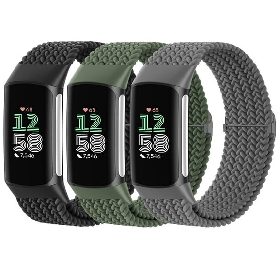 Pulseras trenzadas Solo Loop para Fitbit Charge 6/5, paquete de 3