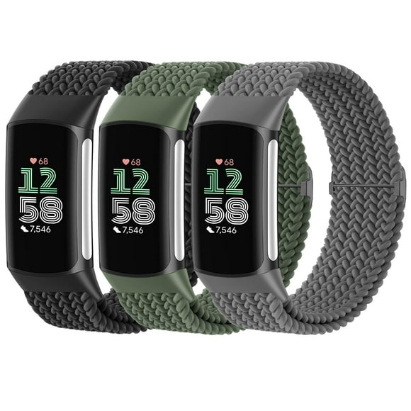 Pulseras trenzadas Solo Loop para Fitbit Charge 6/5, paquete de 3