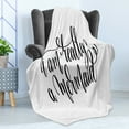 thumbnail image 4 of I'm Mermaid Soft Flannel Fleece Throw Blanket, Positive Slogan Fantastical Themes Inscription Inspiration, Cozy Plush for Indoor and Outdoor Use, 60" x 80", Black White, by Ambesonne, 4 of 5