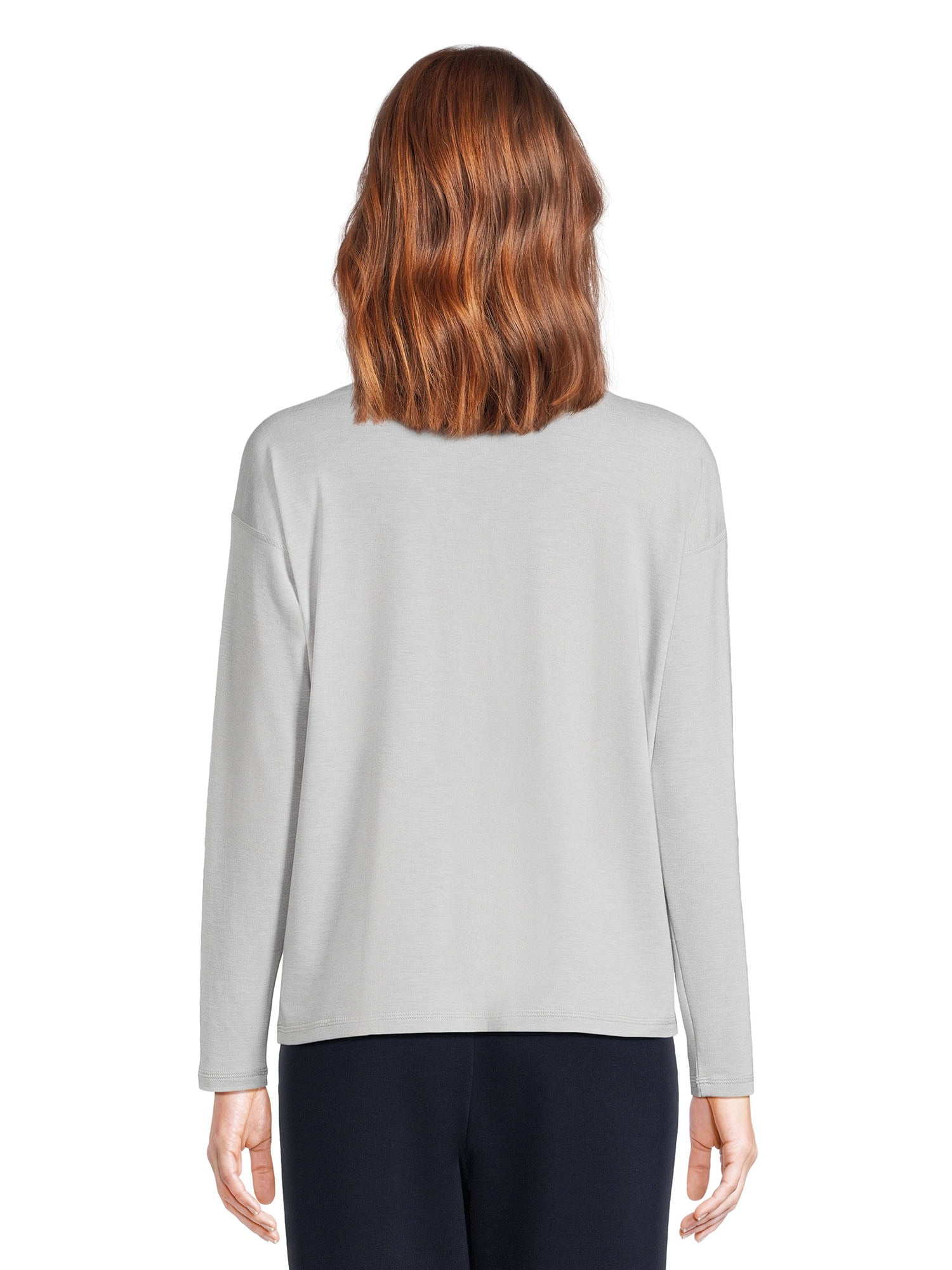 Athletic Works Women’s Dri More Boxy Tee with Long Sleeves, Sizes XS-XXXL