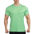 thumbnail image 2 of SKIYLEVZ T Shirts for Men Moisture Wicking Round Neck Short Sleeve Breathable Lightweight Slim Fitted Tops Gym Training Workout Everyday Clothing Green XL, 2 of 6