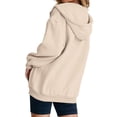 thumbnail image 4 of Womens Zip Up Hoodies Pullover Sweaters Fleece Zip Up Women Zip-Up Hoodie Soft Full Zip Hoodie Cardigan Sweaters Hoodies for Women Long Sleeve Shirts Women's Hoodies Pullover Khaki 3XL, 4 of 9