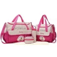 thumbnail image 3 of Bolsa de pañales para bebé, niña y niño, 5 piezas, bolsa de pañales grande para viaje, juego de hospital con cambiador, estación de viaje, 5 piezas, rosa, 3 of 5