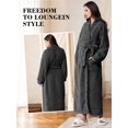 thumbnail image 3 of AMITOFO Long Robes for Women, Soft Fluffy Fleece Bath Robe with Front Pocket, Winter Warm Plush Lapel Women's Robes, Adjustable Belt, 3 of 8