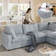 thumbnail image 4 of Sdorens 157" U Shaped Sectional Modular Couch,Comfy Upholstered Modular Cloud Sofas for Living Room,Modern Sectional Sofa with 2 Ottoman Deep Seat,Grey, 4 of 17