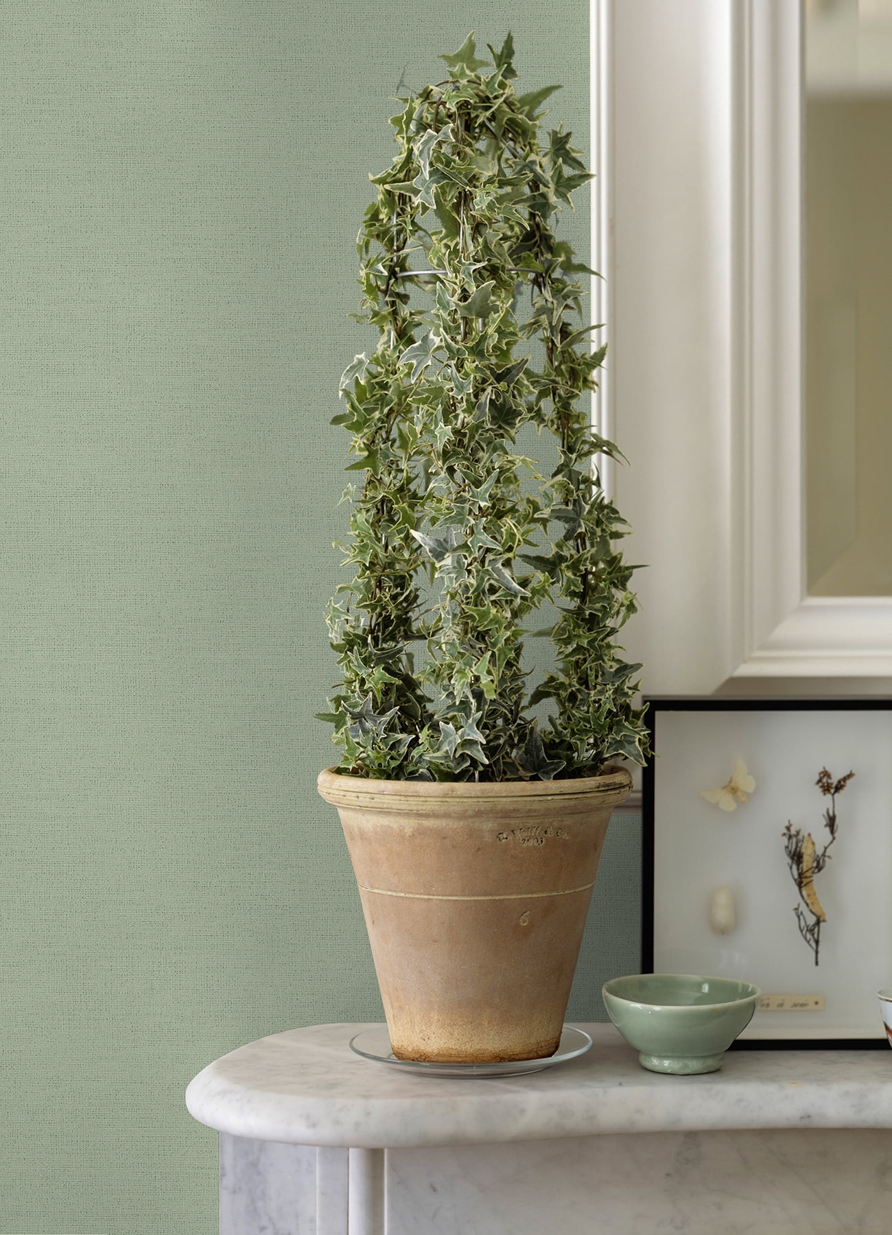 Advantage Estefan Green Distressed Texture Wallpaper