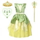 thumbnail image 3 of Disfraz de hada Tiana de Navidad para niñas, vestido de princesa Campanilla, alas de elfo, diadema, varita, vestidos de fiesta de cumpleaños elegantes para niñas pequeñas, 3 of 4