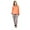 Orange, variant on Ashford & Brooks Women's Cotton Henley with Sweater Fleece Pants Pajama Set - LH Grey Coral Charcoal - X-Large