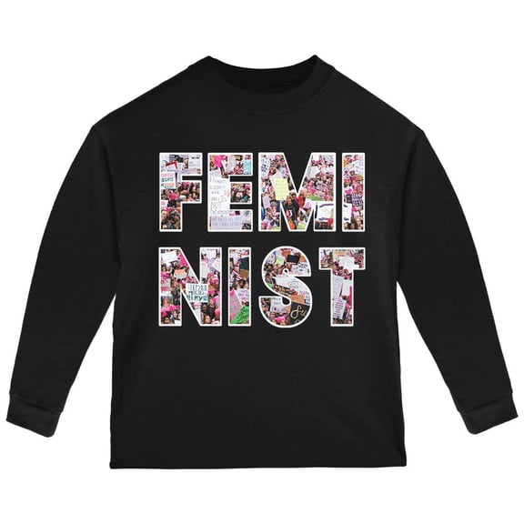 Feminist Women's March Toddler Long Sleeve T Shirt Black 2T