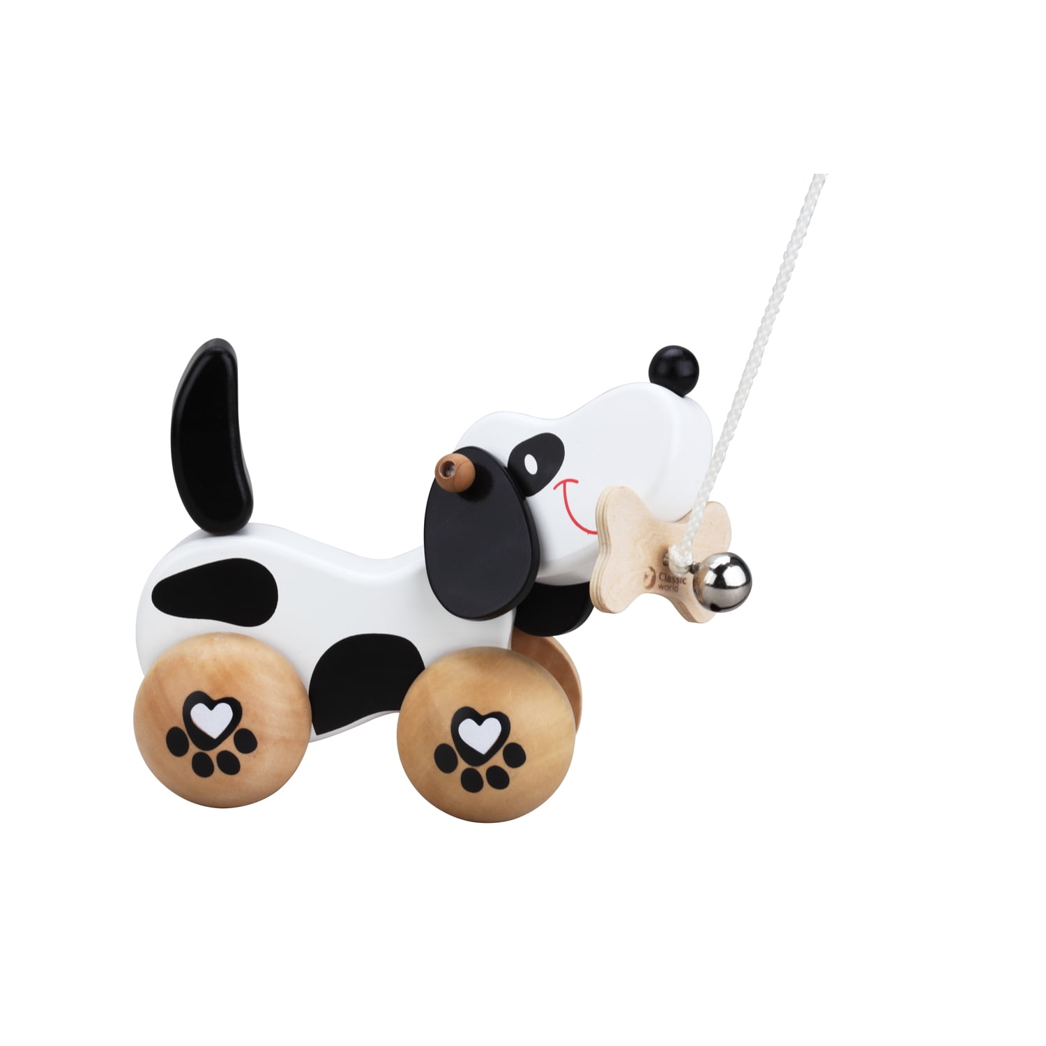 Classic World Pull Along Walking Toys, Wooden Pull Dog Toy