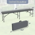 thumbnail image 3 of Gymax 2PCS 6 ft Plastic Folding Bench Portable Fold-in-Half Seat w/ 1320 LBS Capacity Gray, 3 of 10