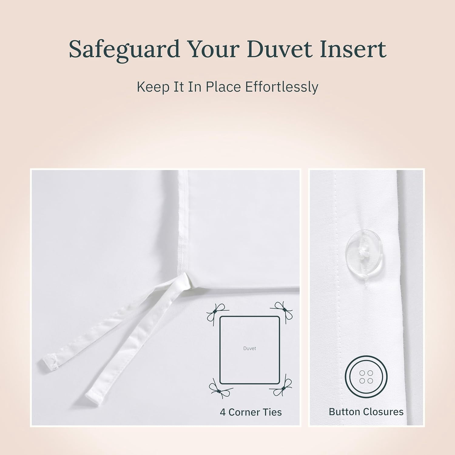 500 Thread Count 3 Piece Duvet Cover Set 100% Egyptian Cotton with Button Closure & Corner Ties Ultra Soft & Easy Care with 2 Pillow Shams - Alaskan King Size ( 120" x 132" ) Inches, White Stripe