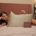 thumbnail image 3 of Furbo 100% Mulberry Silk Pillowcase for Hair & Skin, Smooth Luxury Pillow Cover, (King Size 20″×36″) Misty Green, 3 of 9