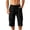 Black, variant on Men's Capri Long Cargo Shorts Below Knee 13 Inches Relaxed Fit Casual Ripstop Work Short Pants Multi-Pocket Big & Tall Size 4XL Army Green