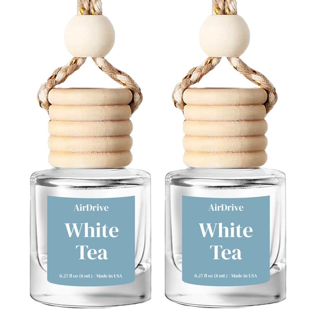 Ambientador colgante para auto AirDrive White Tea, aceite de 8 ml