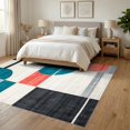 thumbnail image 3 of ODIKA 6'x9' Ultra-Soft Area Rug, Personalized Photo Abstract Interlocking Border Exact Alfombra None Washable, Bare feet friendly, Silk-Touch for Guest Room, Bedroom, 3 of 7