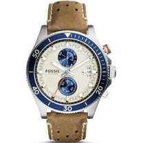 Fossil Men's CH2951 Wakefield Sport Cream Dial Tan Leather Strap Chronograph Watch