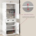 thumbnail image 6 of GZXS Modern White Pantry Cabinet with Drawer, Floor Standing Storage Cabinet with Adjustable Shelves for Living Room, Kitchen, Bathroom, Hallway, 29.92"L x 15.75"W x 71.65"H, 6 of 10