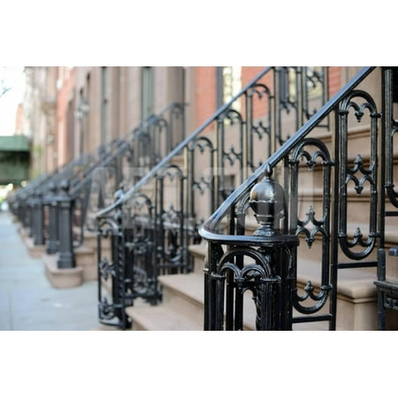 Brownstone Apartment Steps in the Chelsea Neighborhood of New York City. Print Wall Art By