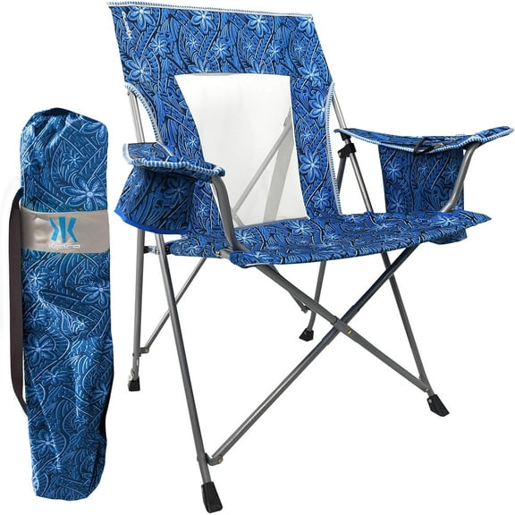 Portable Beach Chair for Adults - Kijaro Journey Print Beach Folding Chair, Steel Frame Foldable Beach Chair, High Beach Chair with Cooler Pocket, Outdoor Folding Chair