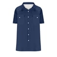 thumbnail image 4 of Mineart Mens Vintage Solid Color Shirts Button Down Short Sleeve Shirt Regular Fit Button Up Work Shirts with Two Pockets, 4 of 6
