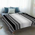 thumbnail image 4 of Black Ombre Striped Blanket Soft Cozy Warm Throw Blanket for Couch, Plush Fuzzy Flannel Fleece Blankets for Sofa, Modern Black Gray Vertical Stripes Bed Blankets Lightweight Gifts for Women, 30"x40", 4 of 9
