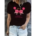 thumbnail image 1 of Women's Cherry Cheerleading Graphic Tee - Casual & Sporty Round Neck Short Sleeve, Comfy Polyester Blend Summer Top with Machine Washable Care, 1 of 6