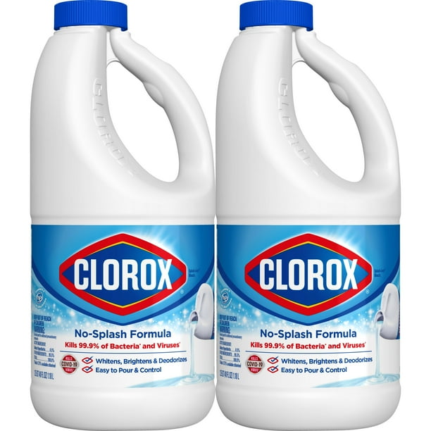 Clorox Splash-Less Bleach1, Disinfecting Bleach Kills 99.9% of Bacteria ...