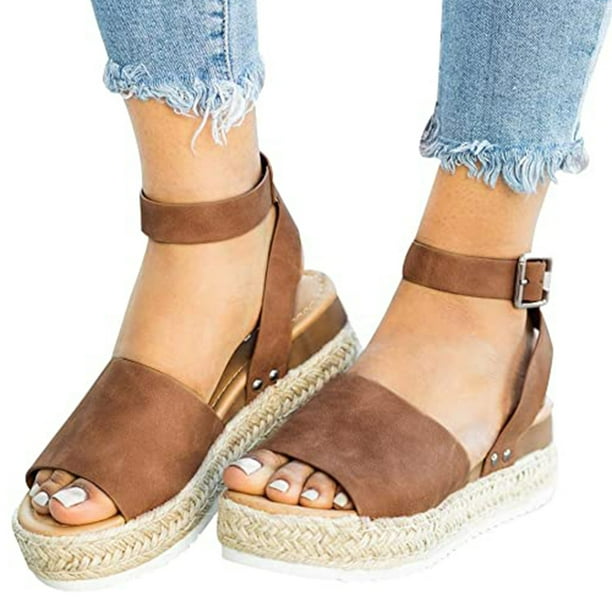 Ankle strap platform wedges best sale