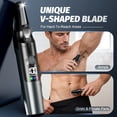 thumbnail image 3 of Arenviy Electric Body Trimmer for Men, No-Nick Pubic Hair Trimmer, Groin & Ball Shaver with 4 Combs, IPX6 Waterproof Body Groomer, Back Shaver for Men, LCD Display, LED Light & USB Rechargeable, 3 of 9