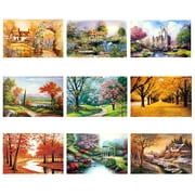 Aofa 1000Pcs Adult Kid Puzzle Jigsaw Tree River Landscape Decompression Game Toy Gift