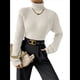 thumbnail image 2 of Suéter de Punto Acanalado con Cuello Alto para Mujer, Ropa de Moda. M, 2 of 10