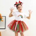 thumbnail image 2 of TOOYOU Girls Skirts Kids Layered Party Mesh Tulle Tutu Skirts Polka Dot Rainbow Color Matching Ballet Skirts Hairclip Set Sweet Girl Classic Short Skirt Size 5-8 Years Green, 2 of 5
