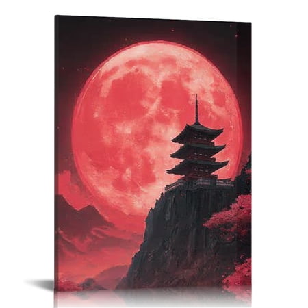 RKSupls Fantasy Moon Tower Canvas Wall Art Canvas Prints Wall Art for Living Room Bedroom Entryway Office Art Print Painting for Valentine s Day Home Decorations 16x20in