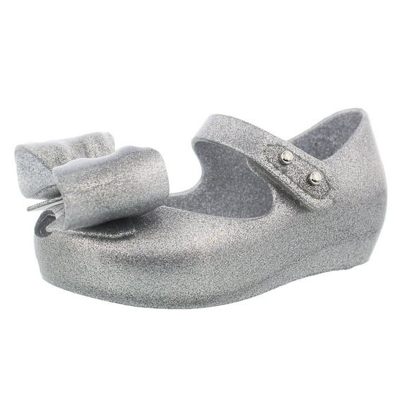 Mini Melissa Ultragirl Viii Bb Flats Baby Girls Shoes Size 5, Color: Silver Glitter